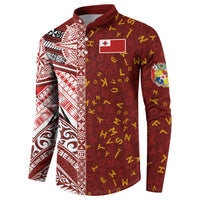 Tonga Language Week Button Sweatshirt Ngatu Pattern and Tongan Alphabet - Polynesian Pride