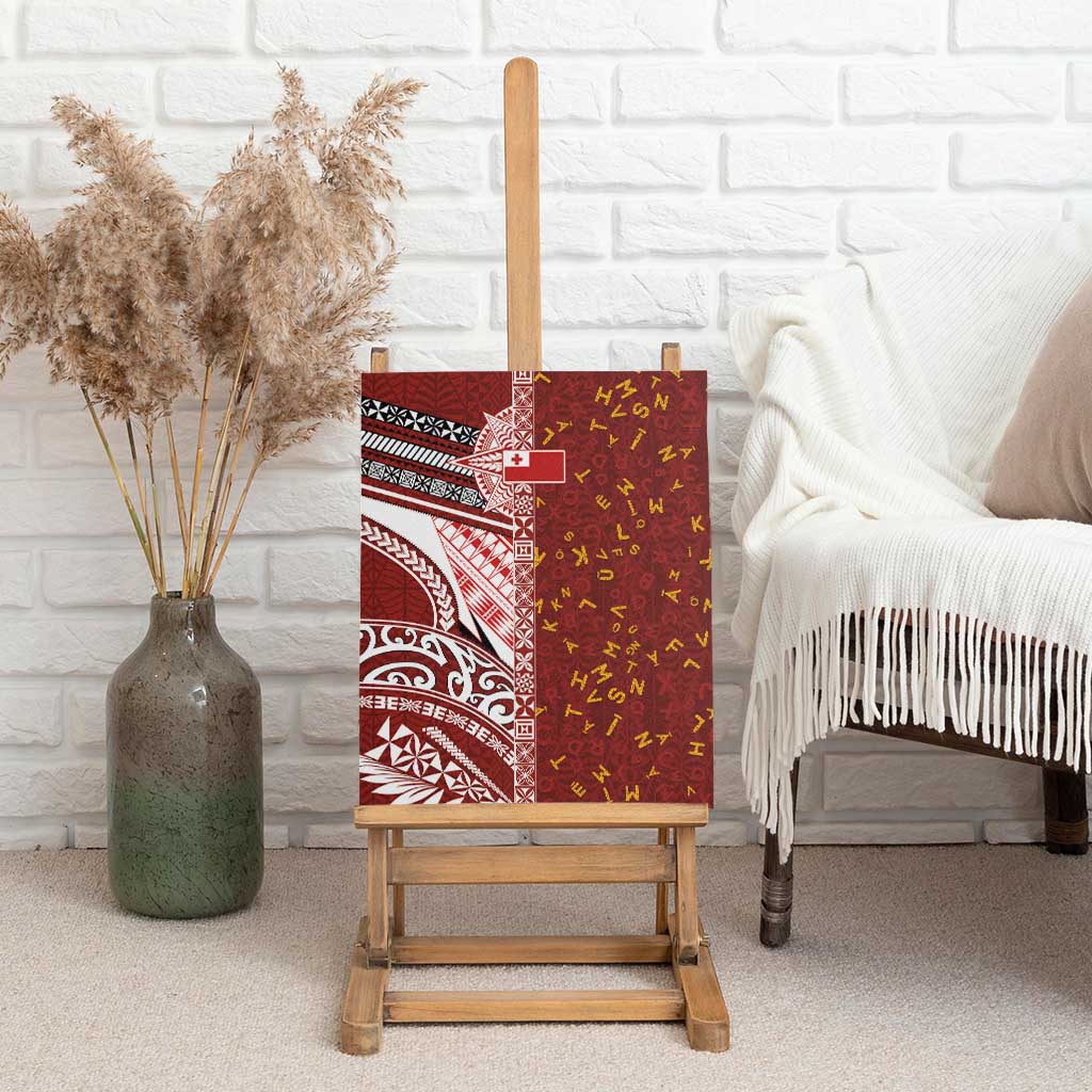 Tonga Language Week Canvas Wall Art Ngatu Pattern and Tongan Alphabet - Polynesian Pride