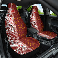 Tonga Language Week Car Seat Cover Ngatu Pattern and Tongan Alphabet LT03 One Size Red - Polynesian Pride