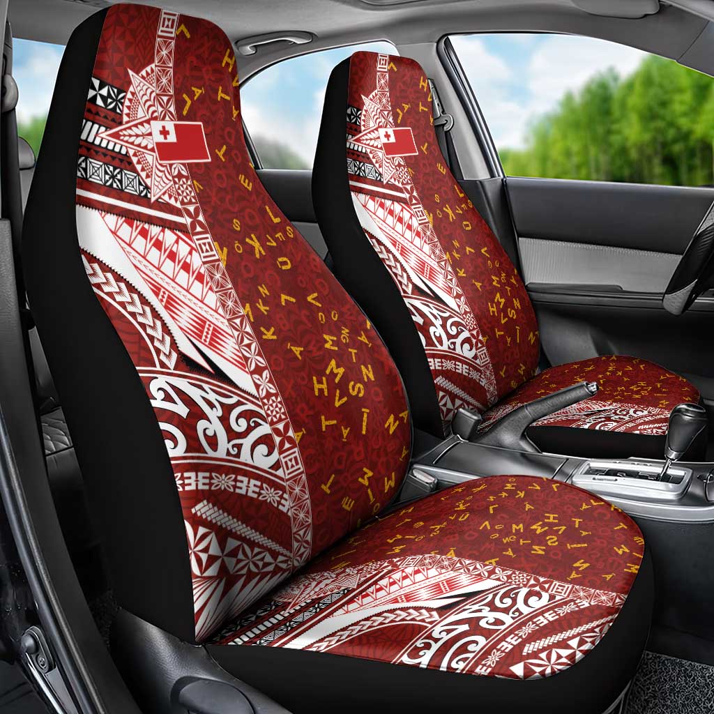 Tonga Language Week Car Seat Cover Ngatu Pattern and Tongan Alphabet LT03 - Polynesian Pride