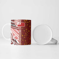 Tonga Language Week Ceramic Mug Ngatu Pattern and Tongan Alphabet - Polynesian Pride