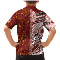 Tonga Language Week Family Matching Mermaid Dress and Hawaiian Shirt Ngatu Pattern and Tongan Alphabet - Polynesian Pride