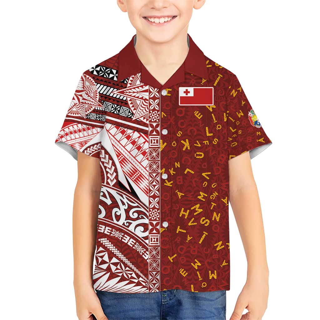 Tonga Language Week Hawaiian Shirt Ngatu Pattern and Tongan Alphabet - Polynesian Pride
