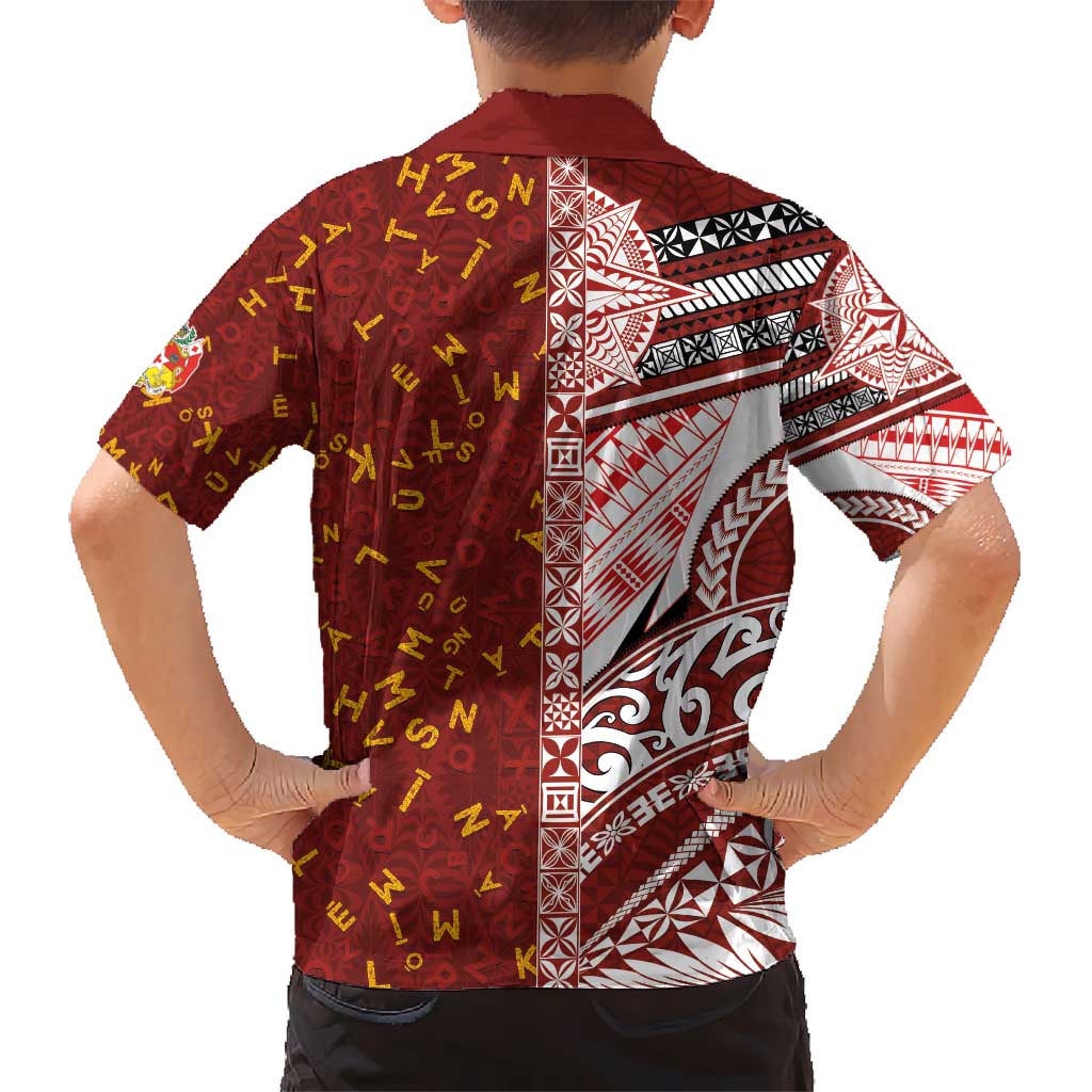 Tonga Language Week Hawaiian Shirt Ngatu Pattern and Tongan Alphabet - Polynesian Pride
