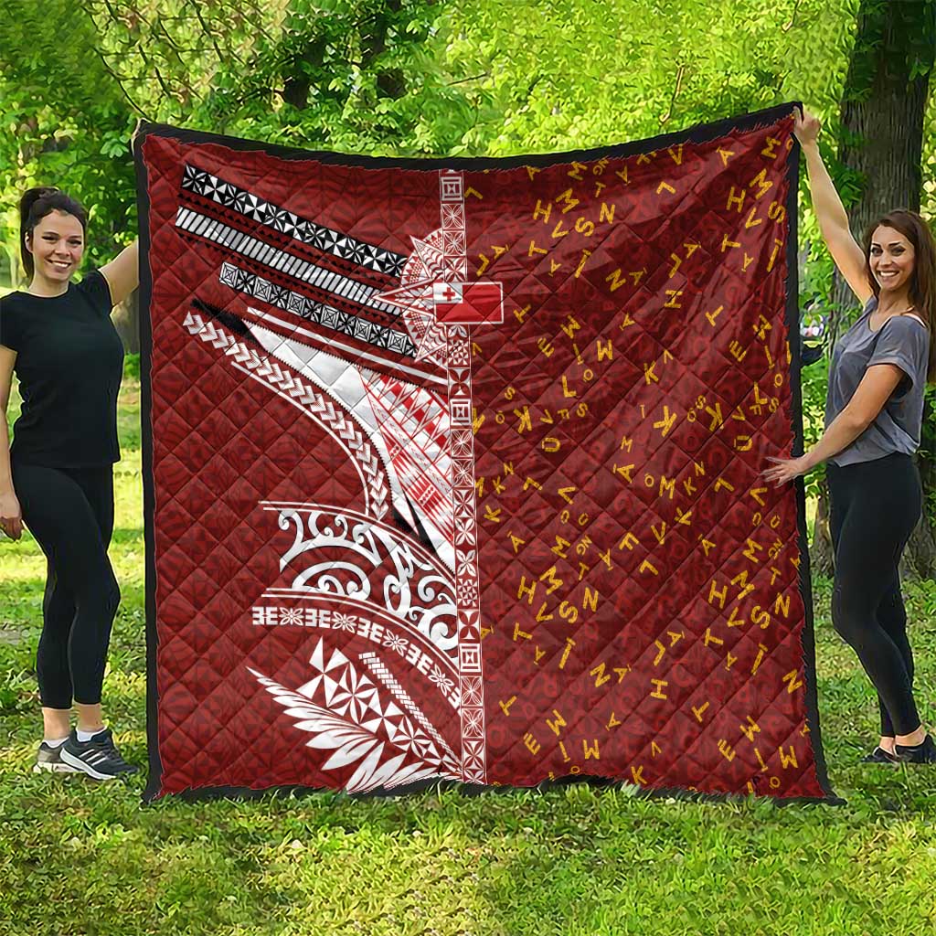 Tonga Language Week Quilt Ngatu Pattern and Tongan Alphabet - Polynesian Pride