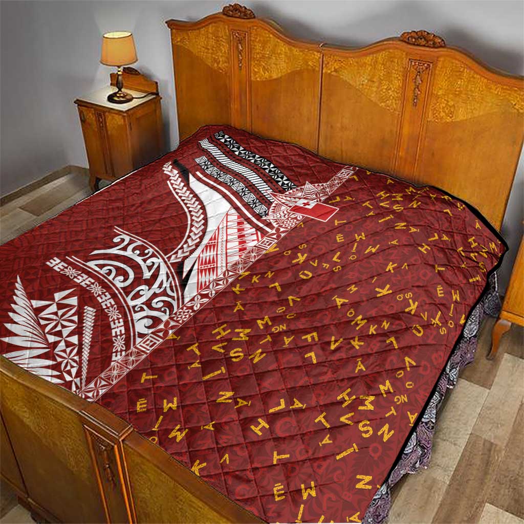 Tonga Language Week Quilt Ngatu Pattern and Tongan Alphabet - Polynesian Pride