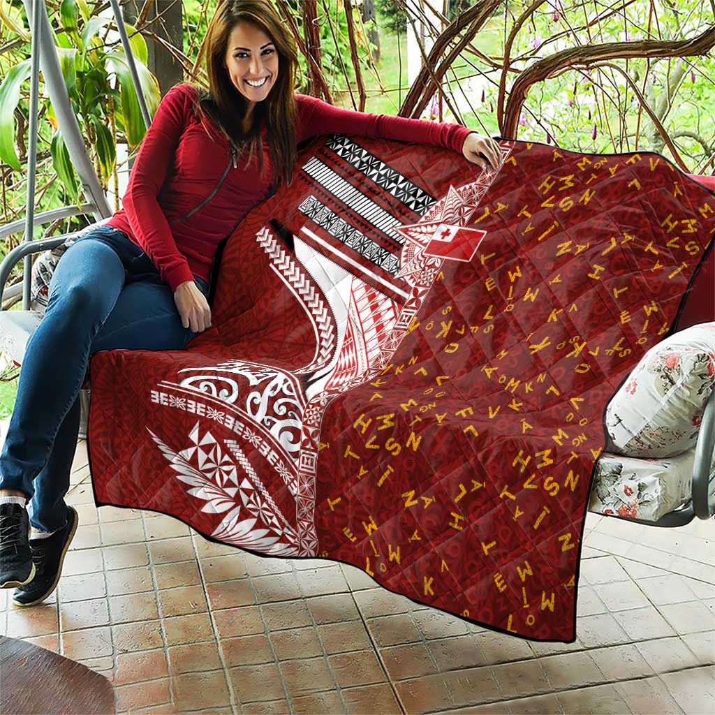 Tonga Language Week Quilt Ngatu Pattern and Tongan Alphabet - Polynesian Pride