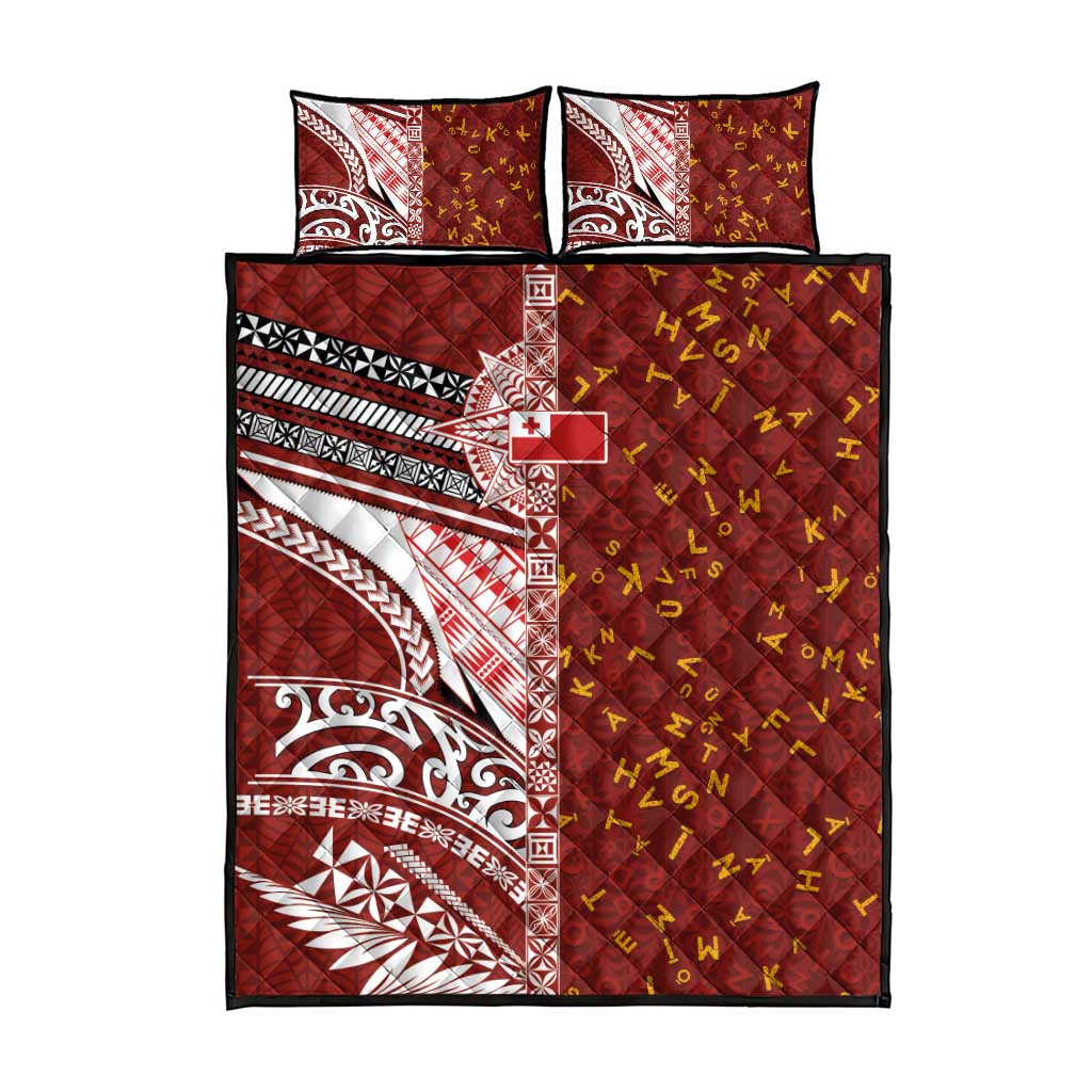 Tonga Language Week Quilt Bed Set Ngatu Pattern and Tongan Alphabet LT03 - Polynesian Pride