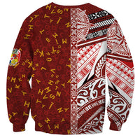 Tonga Language Week Sweatshirt Ngatu Pattern and Tongan Alphabet - Polynesian Pride