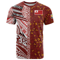 Tonga Language Week T Shirt Ngatu Pattern and Tongan Alphabet - Polynesian Pride