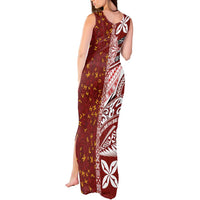 Tonga Language Week Tank Maxi Dress Ngatu Pattern and Tongan Alphabet - Polynesian Pride
