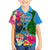 Personalised Malampa Fiji Day Family Matching Mermaid Dress and Hawaiian Shirt Tropical Plants Mix Polynesian and Tapa Pattern LT03 Son's Shirt Blue - Polynesian Pride