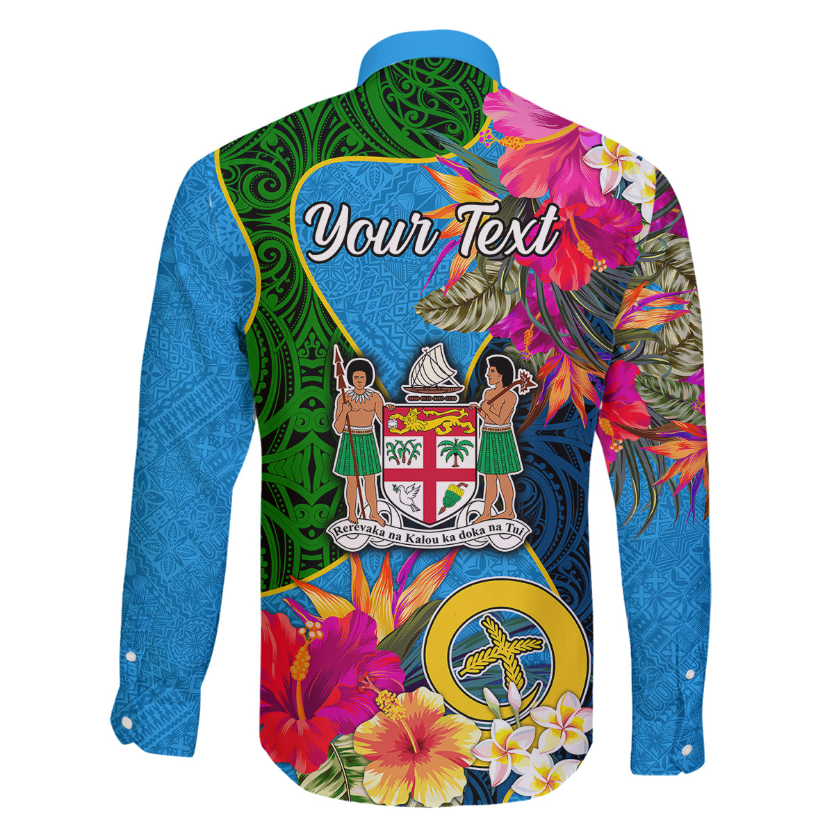 Personalised Malampa Fiji Day Family Matching Puletasi Dress and Hawaiian Shirt Tropical Plants Mix Polynesian and Tapa Pattern LT03 - Polynesian Pride