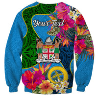 Personalised Malampa Fiji Day Sweatshirt Tropical Plants Mix Polynesian and Tapa Pattern LT03 - Polynesian Pride