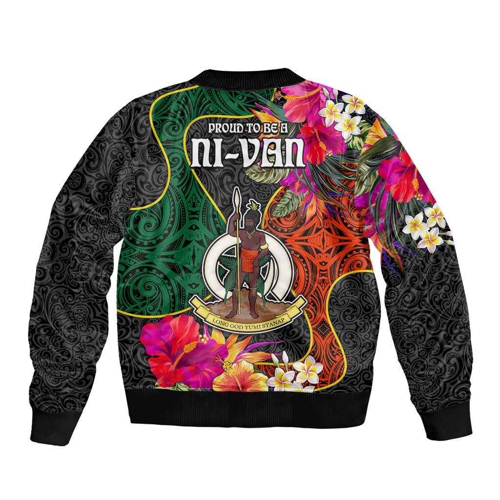 Penama Day Bomber Jacket Proud To Be A Ni-Van Beauty Pacific Flower LT03 - Polynesian Pride