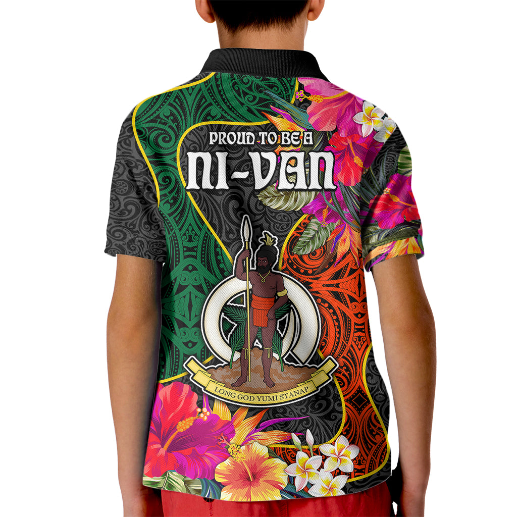 Penama Day Kid Polo Shirt Proud To Be A Ni-Van Beauty Pacific Flower LT03 - Polynesian Pride