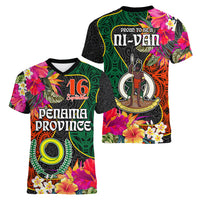 Penama Day Women V Neck T Shirt Proud To Be A Ni-Van Beauty Pacific Flower LT03 - Polynesian Pride