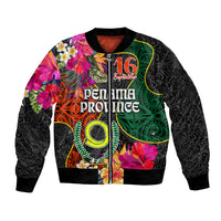 Personalised Penama Day Bomber Jacket Proud To Be A Ni-Van Beauty Pacific Flower LT03 Unisex Black - Polynesian Pride
