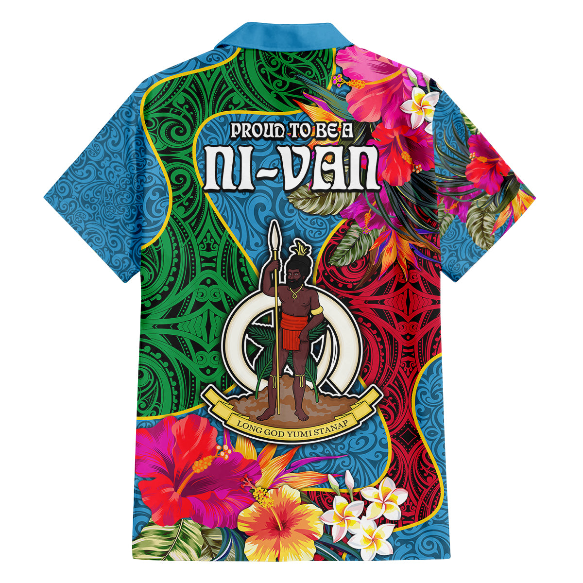 Sanma Day Family Matching Off Shoulder Short Dress and Hawaiian Shirt Proud To Be A Ni-Van Beauty Pacific Flower LT03 - Polynesian Pride