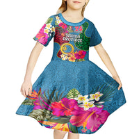 Sanma Day Kid Short Sleeve Dress Proud To Be A Ni-Van Beauty Pacific Flower LT03 - Polynesian Pride