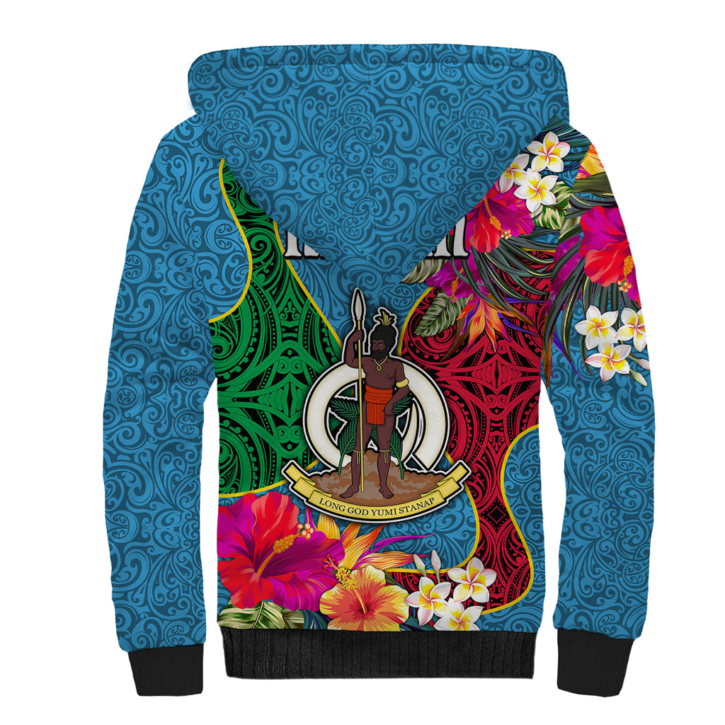 Sanma Day Sherpa Hoodie Proud To Be A Ni-Van Beauty Pacific Flower LT03 - Polynesian Pride