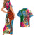 Personalised Sanma Day Couples Matching Short Sleeve Bodycon Dress and Hawaiian Shirt Proud To Be A Ni-Van Beauty Pacific Flower LT03 - Polynesian Pride