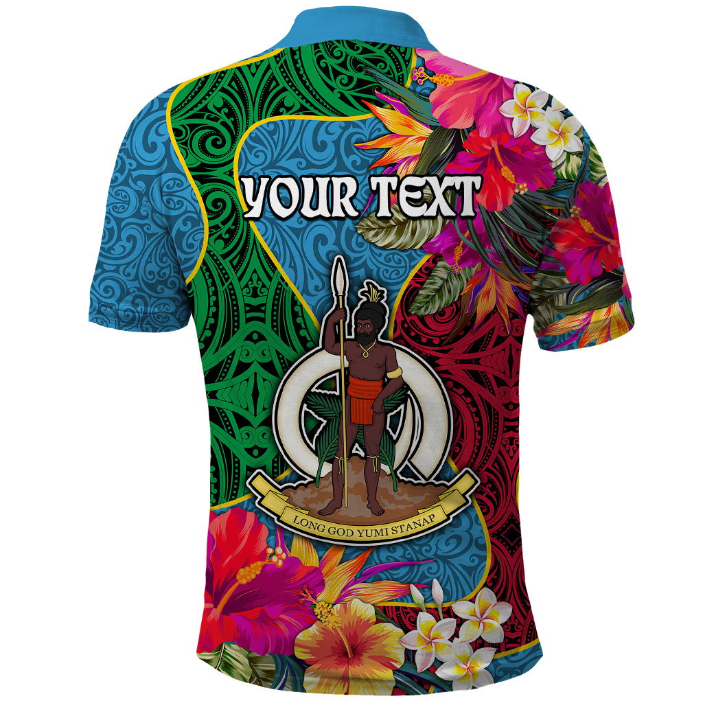 Personalised Sanma Day Polo Shirt Proud To Be A Ni-Van Beauty Pacific Flower LT03 - Polynesian Pride