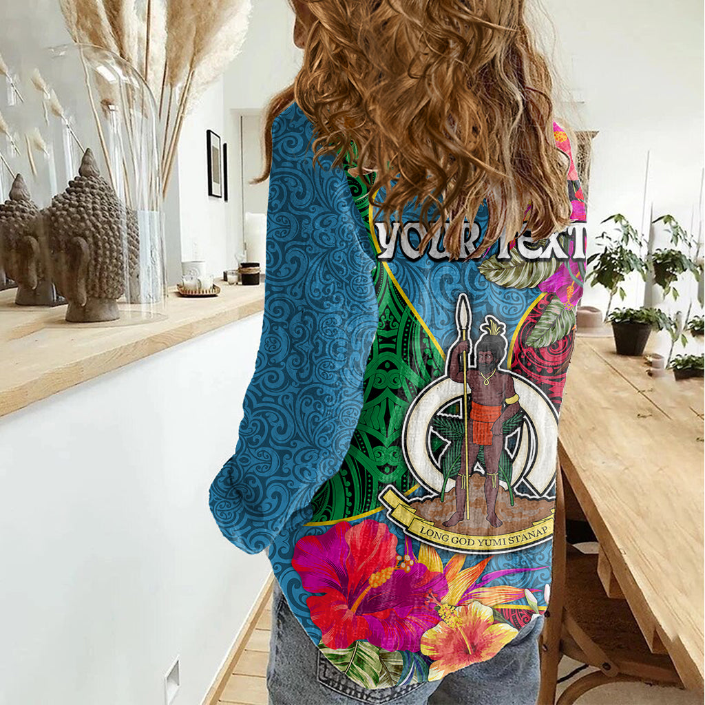 Personalised Sanma Day Women Casual Shirt Proud To Be A Ni-Van Beauty Pacific Flower LT03 - Polynesian Pride