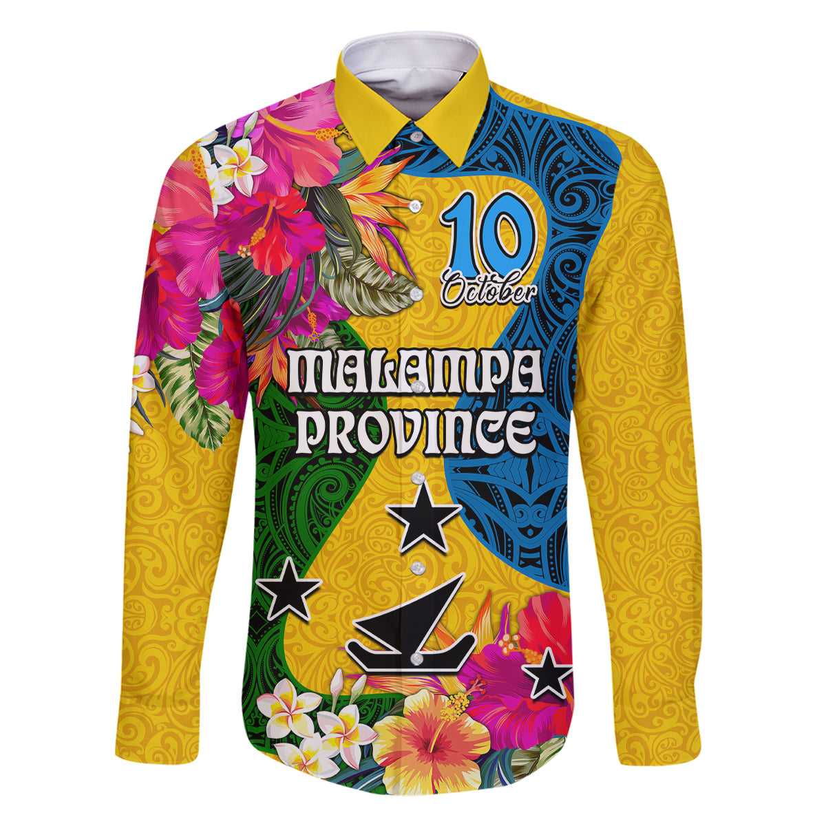 Malampa Day Family Matching Off Shoulder Short Dress and Hawaiian Shirt Proud To Be A Ni-Van Beauty Pacific Flower LT03 - Polynesian Pride