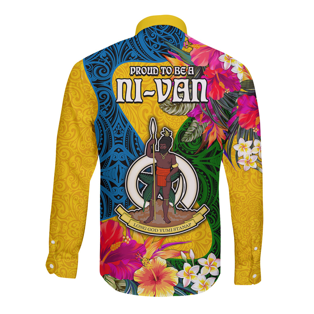 Malampa Day Long Sleeve Button Shirt Proud To Be A Ni-Van Beauty Pacific Flower LT03 - Polynesian Pride