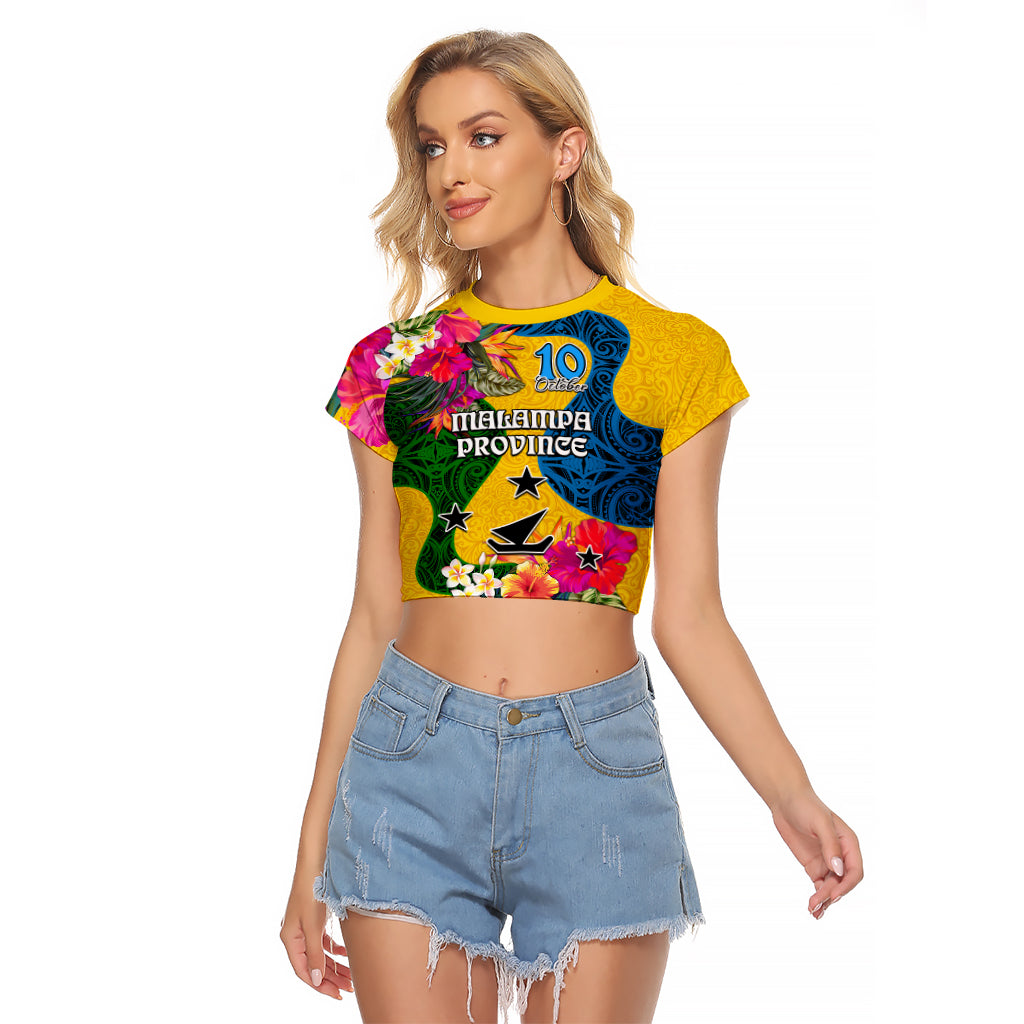 Malampa Day Raglan Cropped T Shirt Proud To Be A Ni-Van Beauty Pacific Flower LT03 Female Yellow - Polynesian Pride