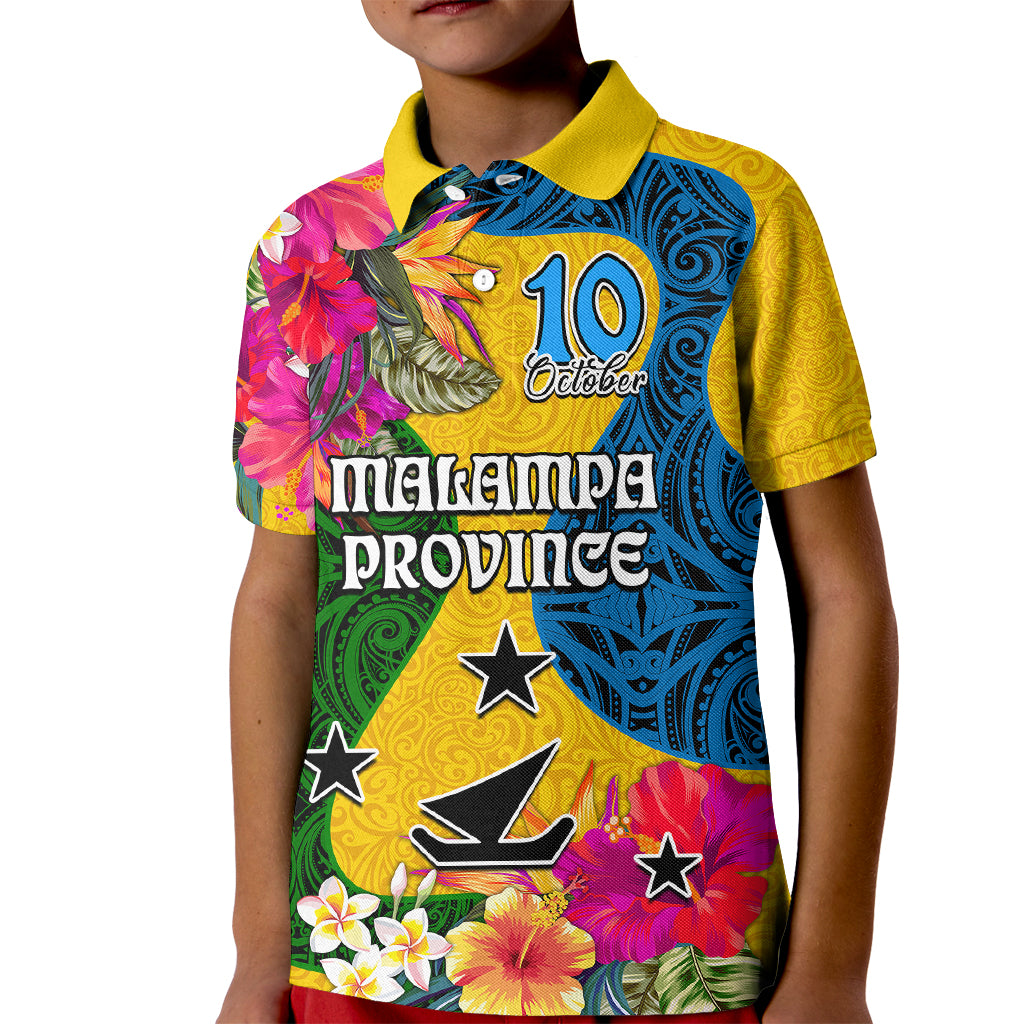 Personalised Malampa Day Kid Polo Shirt Proud To Be A Ni-Van Beauty Pacific Flower LT03 Kid Yellow - Polynesian Pride