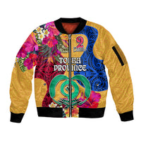 Torba Day Sleeve Zip Bomber Jacket Proud To Be A Ni-Van Beauty Pacific Flower LT03 Unisex Yellow - Polynesian Pride