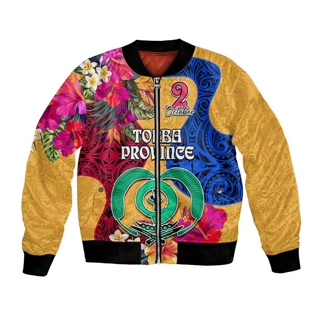 Personalised Torba Day Bomber Jacket Proud To Be A Ni-Van Beauty Pacific Flower LT03 Unisex Yellow - Polynesian Pride