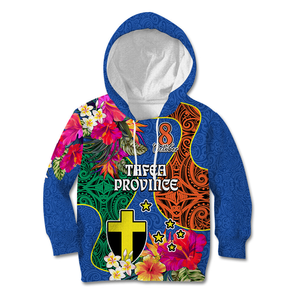 Tafea Day Kid Hoodie Proud To Be A Ni-Van Beauty Pacific Flower LT03 Hoodie Blue - Polynesian Pride