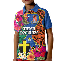 Tafea Day Kid Polo Shirt Proud To Be A Ni-Van Beauty Pacific Flower LT03 Kid Blue - Polynesian Pride
