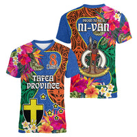 Tafea Day Women V Neck T Shirt Proud To Be A Ni-Van Beauty Pacific Flower LT03 - Polynesian Pride