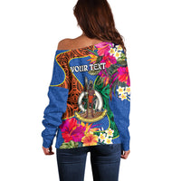 Personalised Tafea Day Off Shoulder Sweater Proud To Be A Ni-Van Beauty Pacific Flower LT03 - Polynesian Pride