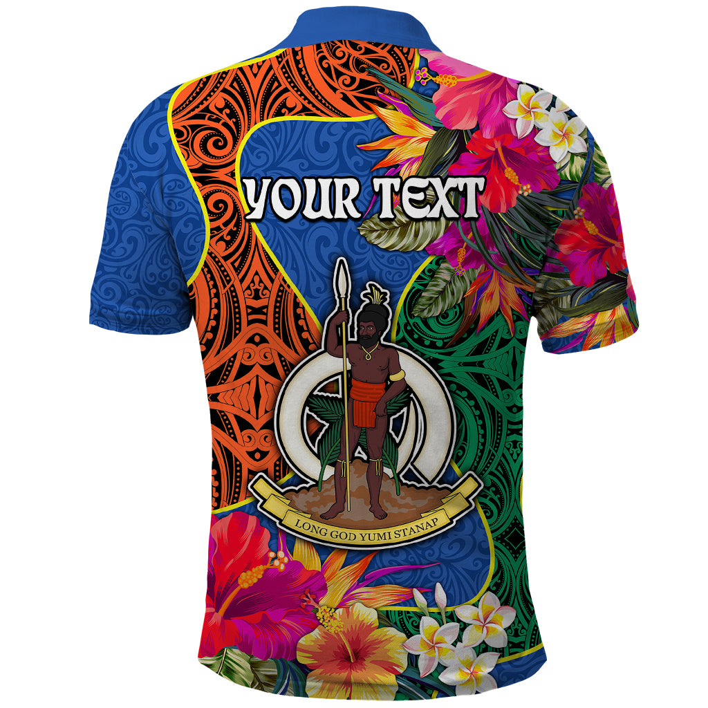 Personalised Tafea Day Polo Shirt Proud To Be A Ni-Van Beauty Pacific Flower LT03 - Polynesian Pride