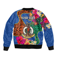 Personalised Tafea Day Sleeve Zip Bomber Jacket Proud To Be A Ni-Van Beauty Pacific Flower LT03 - Polynesian Pride