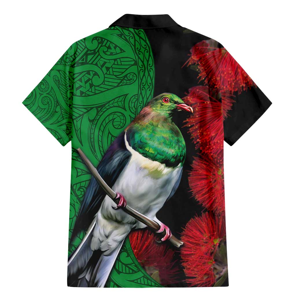 New Zealand Kereru And Pohutukawa Family Matching Mermaid Dress and Hawaiian Shirt Maori Tribal Tattoo