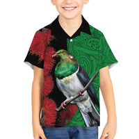 New Zealand Kereru And Pohutukawa Hawaiian Shirt Maori Tribal Tattoo LT03 - Polynesian Pride