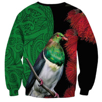 New Zealand Kereru And Pohutukawa Sweatshirt Maori Tribal Tattoo LT03 - Polynesian Pride