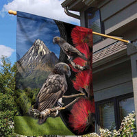 New Zealand Kea And Pohutukawa Garden Flag With The Mountain Landscape LT03 - Polynesian Pride