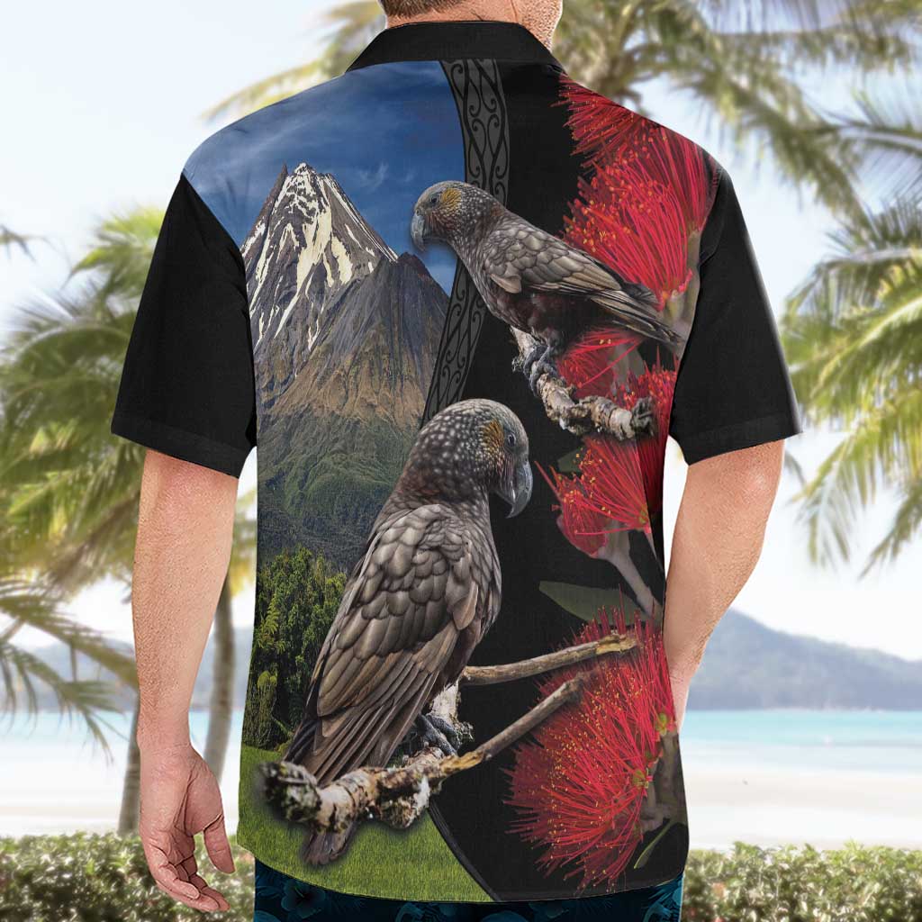 New Zealand Kea And Pohutukawa Hawaiian Shirt With The Mountain Landscape LT03 - Polynesian Pride
