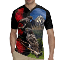New Zealand Kea And Pohutukawa Rugby Jersey With The Mountain Landscape LT03 - Polynesian Pride