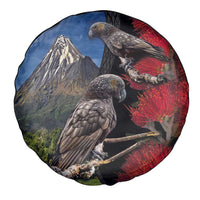 New Zealand Kea And Pohutukawa Spare Tire Cover With The Mountain Landscape