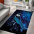 New Zealand Tui Bird Area Rug The Pleiades Star Cluster and Koru Tribal Tattoo Galaxy Vibe