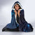 New Zealand Tui Bird Hooded Blanket The Pleiades Star Cluster and Koru Tribal Tattoo Galaxy Vibe