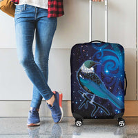 New Zealand Tui Bird Luggage Cover The Pleiades Star Cluster and Koru Tribal Tattoo Galaxy Vibe LT03 - Polynesian Pride